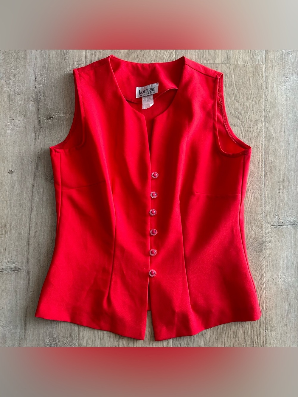 Vintage Sleeveless Button Up Vest Top